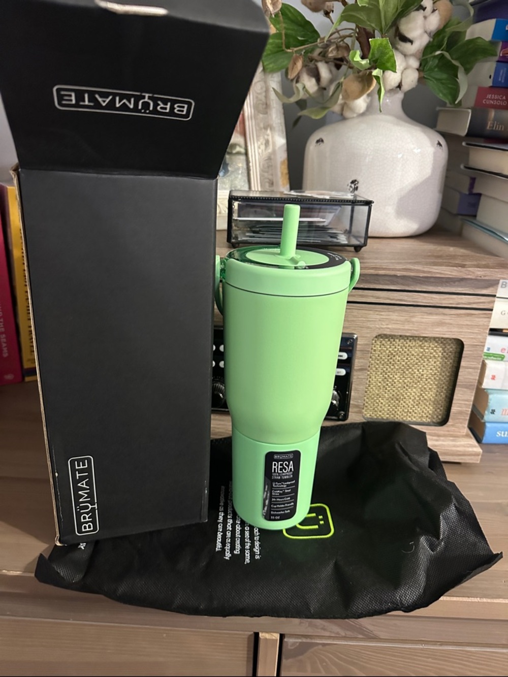 BrüMate Resa Insulated Tumbler with Straw — Light Green